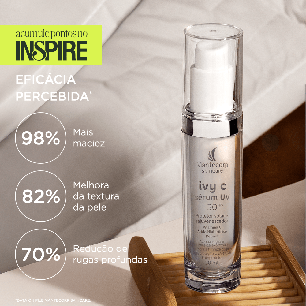 Rejuvenescedor Facial com FPS 30 Ivy C UV Sérum - 30mL