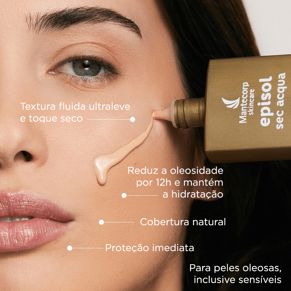Protetor Solar Facial Episol Sec Acqua Com Cor FPS 60 | Claro - 40ml