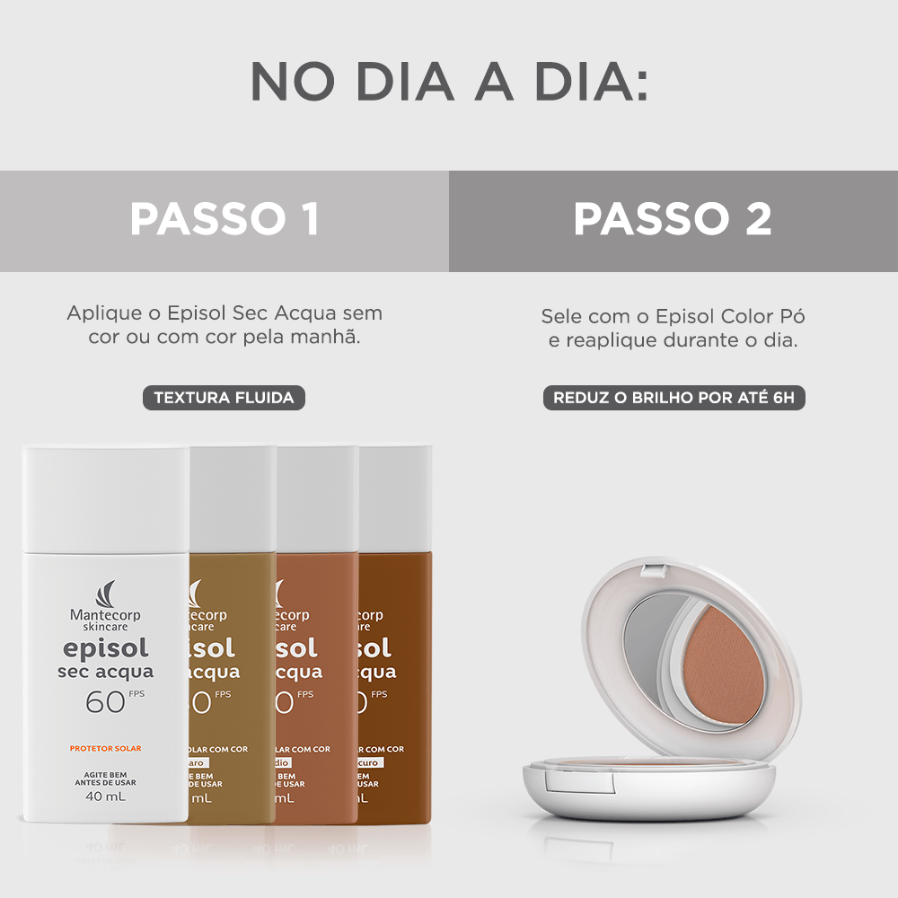 Protetor Solar Facial Episol Sec Acqua Com Cor FPS 60 | Claro - 40ml