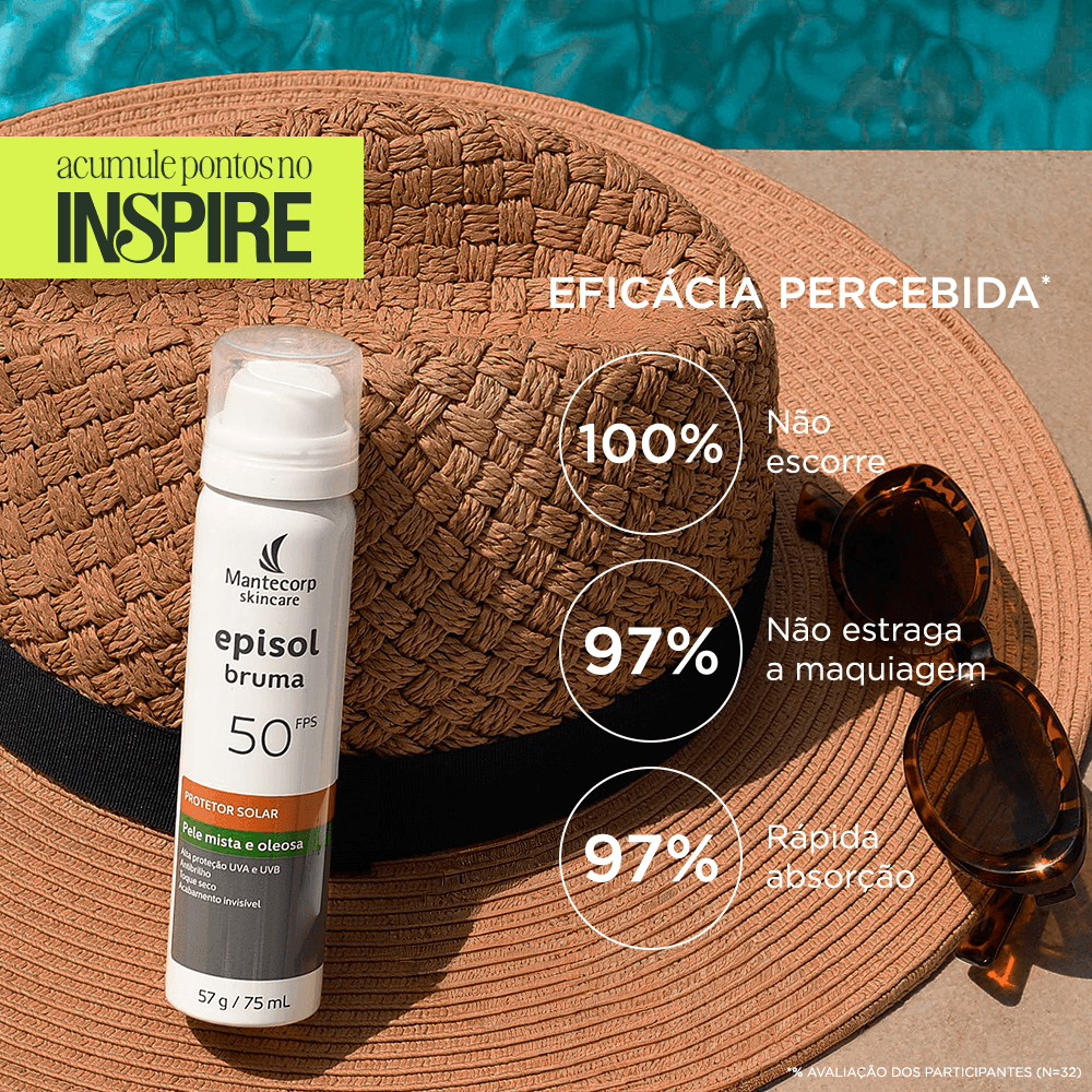Protetor Solar Facial Episol Bruma em Spray FPS 50 - 75ml