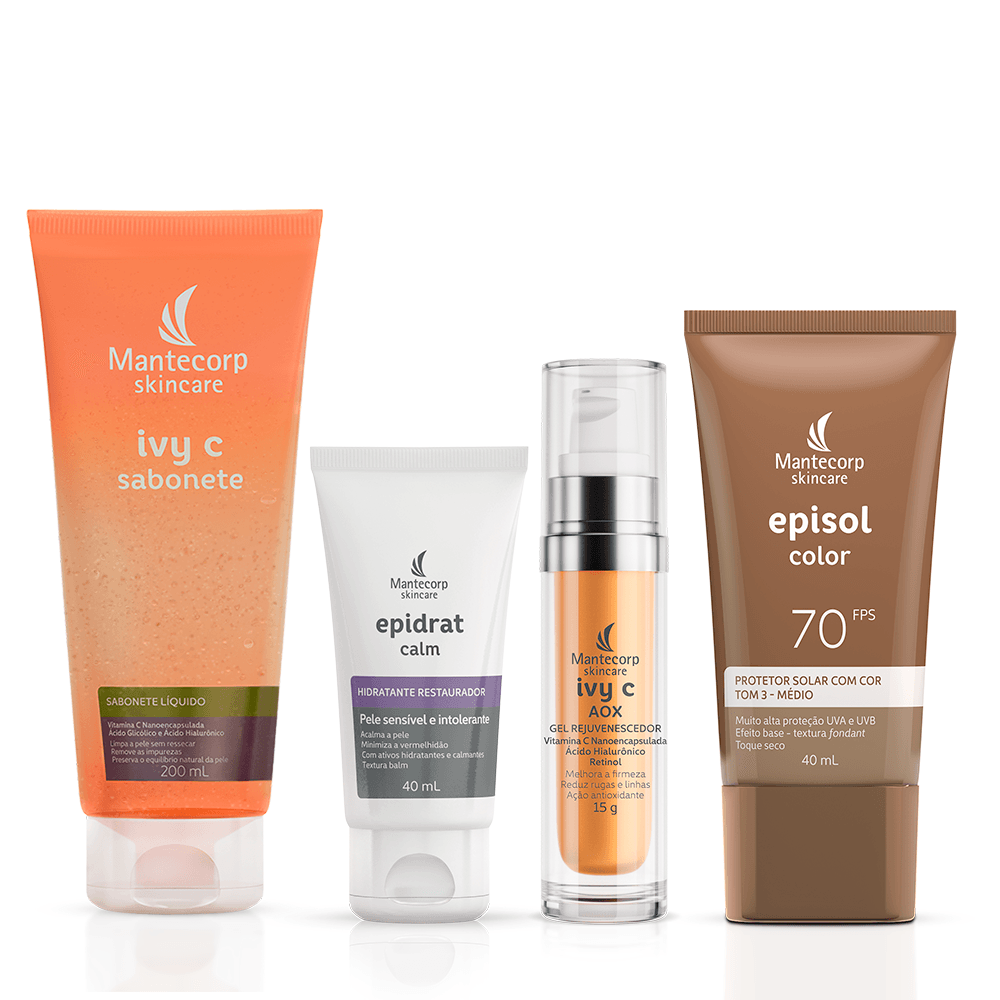 Kit Rejuvenescimento Dia c/ Ivy C AOX + Episol Color Base - Tom 3